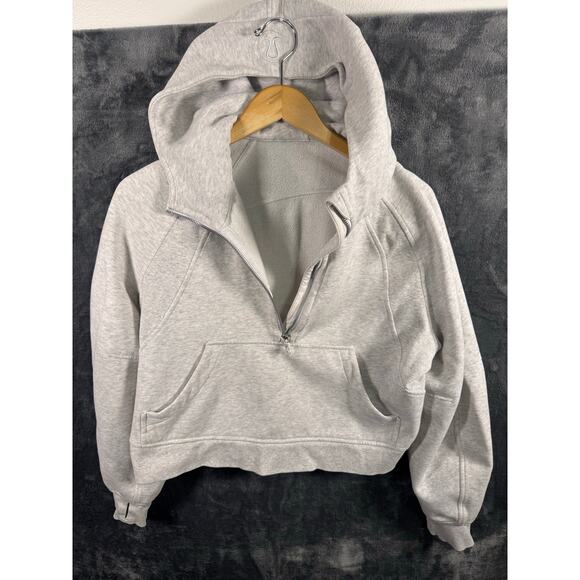 Lululemon Scuba Oversized Half-Zip Hoodie in a heathered light grey Women’s M/L - Picture 9 of 9